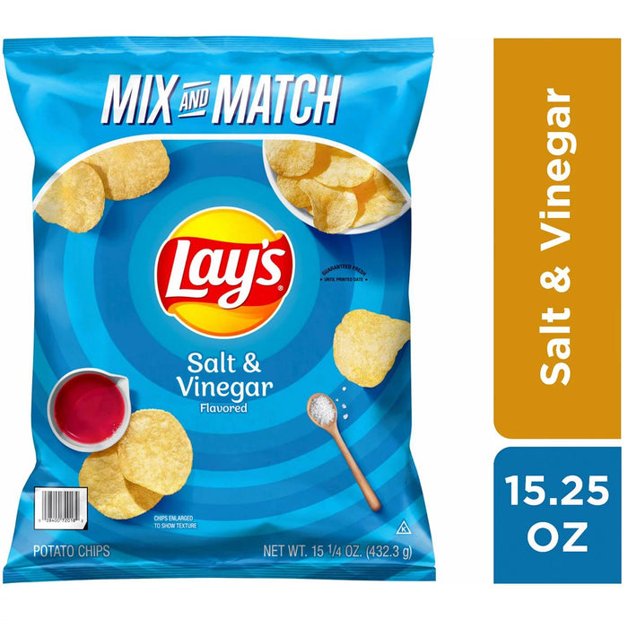 Lay's Salt and Vinegar Flavored Potato Chips, 15.25 oz.