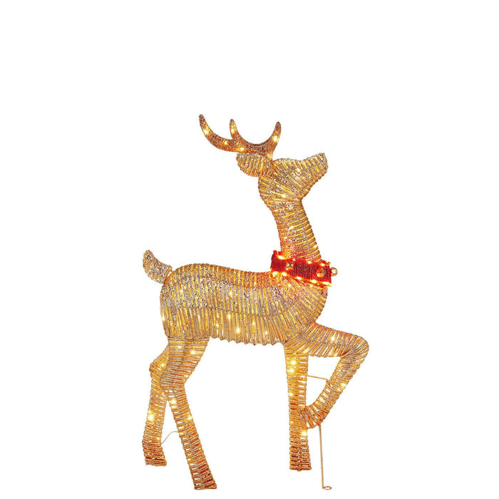 Lighted LED Deer Family with Bell Collars, Set of 3