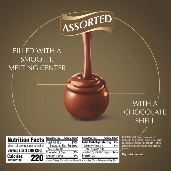 Lindt LINDOR Assorted Chocolate Candy Truffles, 19 oz.