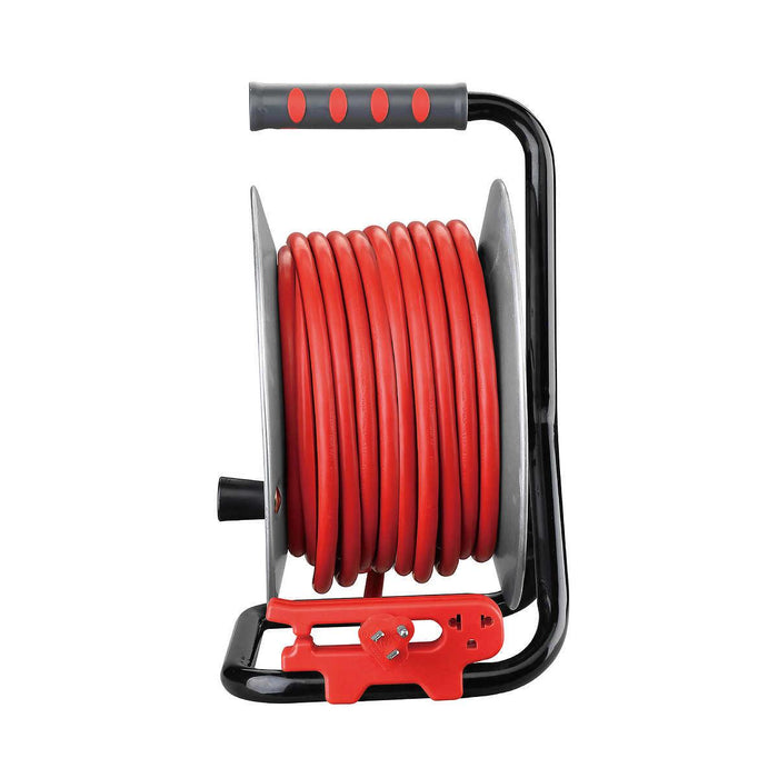 Link2Home Heavy Duty Professional Grade Metal Cord Reel High Visibility 50 ft.