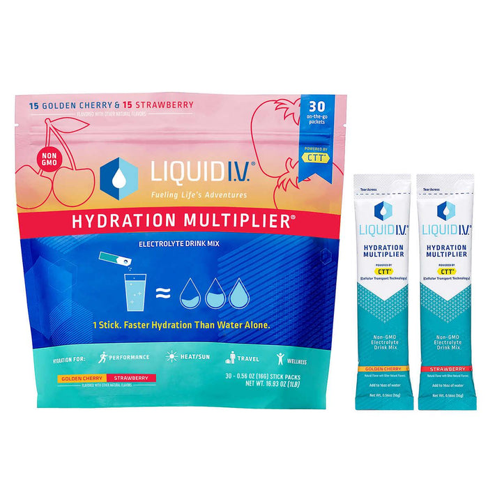 Liquid I.V. Hydration Multiplier 30 Serving Stick Packs Resealable, Variety