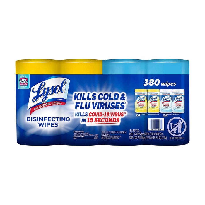 Lysol Disinfecting Wipes, Variety Pack, 95-count, 4-pack
