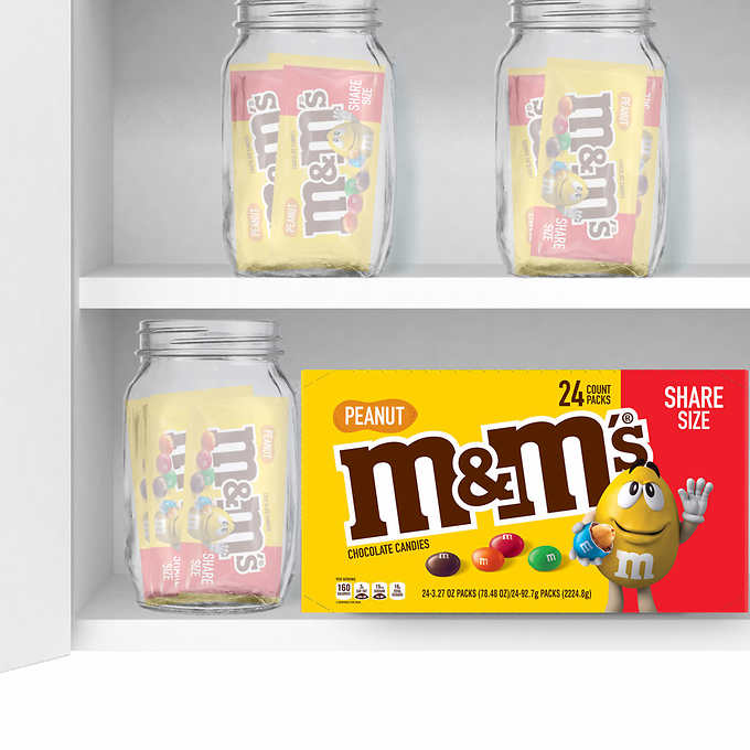 M&M'S Peanut Milk Chocolate Share Size Bulk Candy (3.27 oz., 24 ct.)