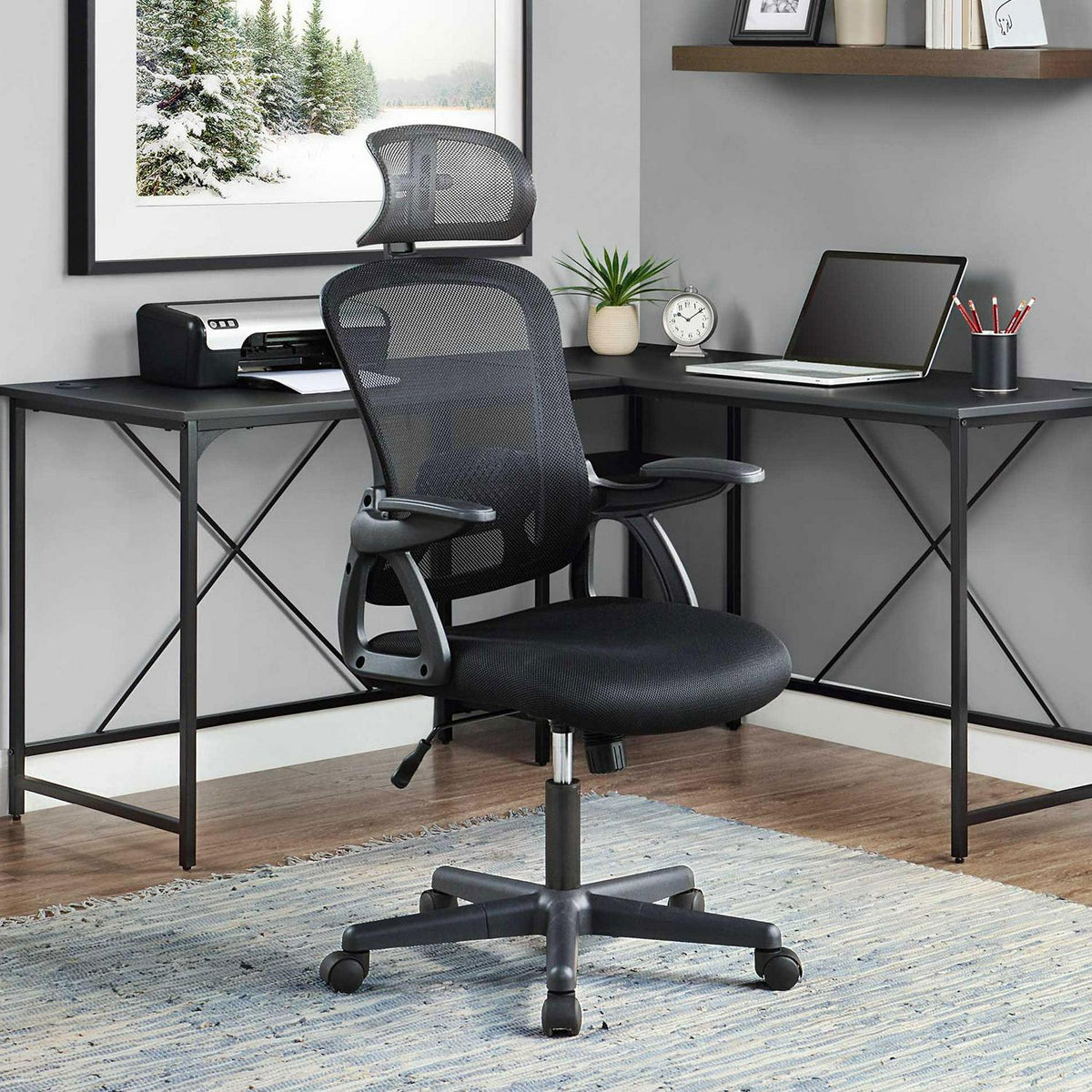 MF Studio Office Chair Ergonomic Office Desk Chair Home High Back with Lumbar Support Executive Computer Chair with Adjustable Armrest & Seat Cushion