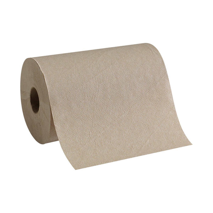 Marathon 100% Recycled Paper Towel, Brown, 1-Ply, 350 ft Rolls, 12-count