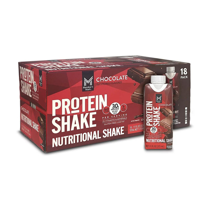 Member's Mark 30g High Protein Shake, Chocolate, 11 fl. oz., 18 pk.