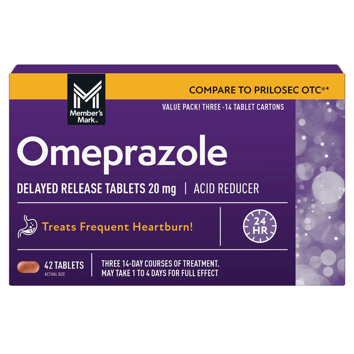 Member's Mark Omeprazole Delayed Release Tablets, 20 mg, 42 ct.