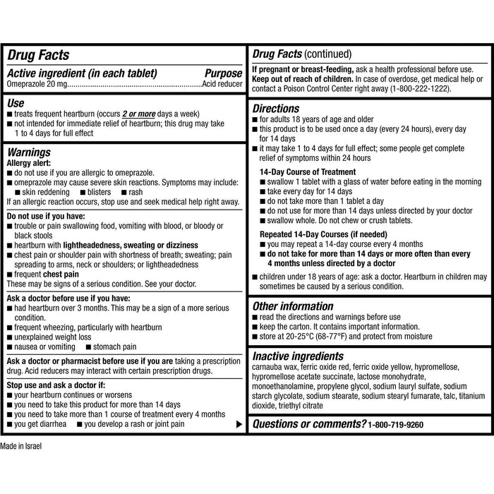 Member's Mark Omeprazole Delayed Release Tablets, 20 mg, 42 ct.