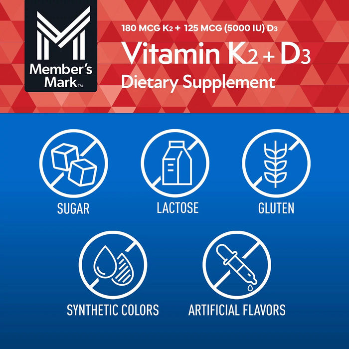 Member's Mark Vitamin K2 + D3 Softgels, 150 ct.