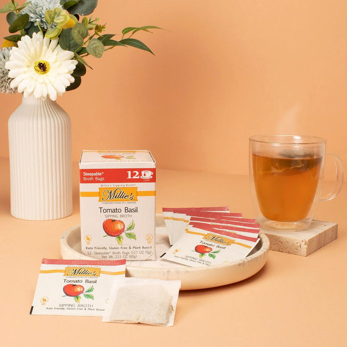 Millie's Sipping Broth, Tomato Basil, 6 pk.