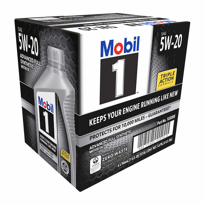 Mobil 1 Advanced Full Synthetic Motor Oil 5W-20, 1-Quart/6-pack