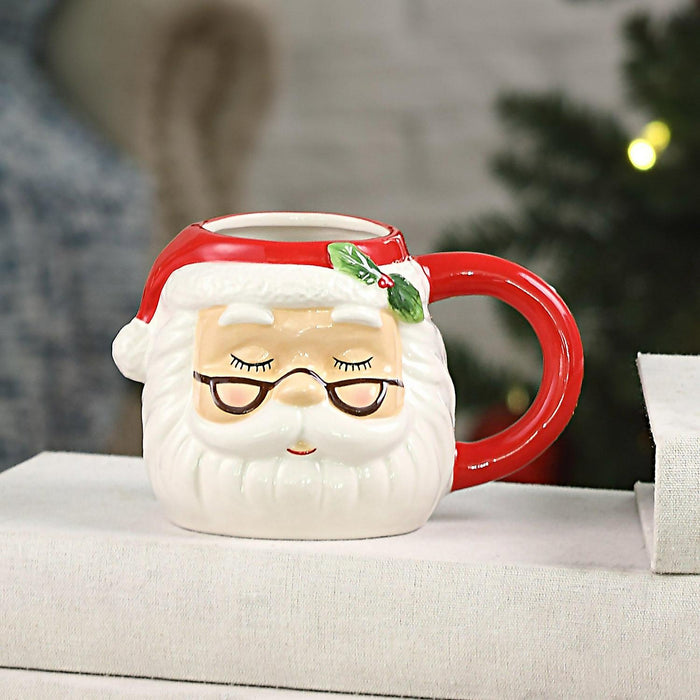 Mr. Christmas Santa Mugs, Set of 4