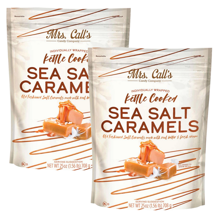 Mrs. Calls Kettle Cooked Sea Salt Soft Caramels 25 oz, 2-pack