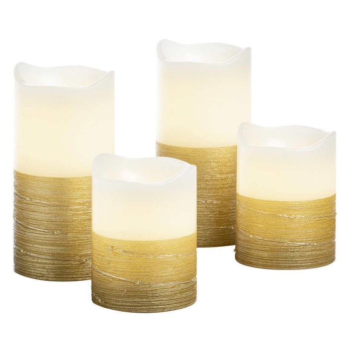 My Home Flameless LED Wax Pillar Candles with Fairy Lights and Timer