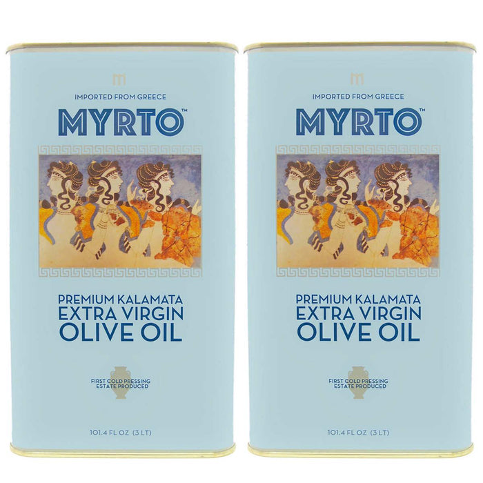 Myrtos Greek Extra Virgin Olive Oil 3L, Tins, 2-pack