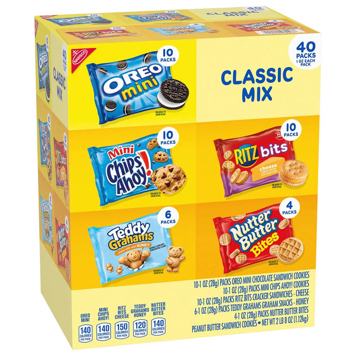 Nabisco Classic Mix Cookie and Cracker, Variety Pack, 40 pk.