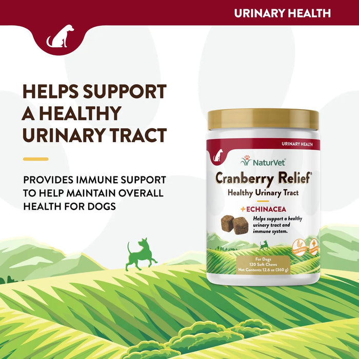 NaturVet, Cranberry Relief Plus Echinacea Soft Chews for Dogs, 120ct.