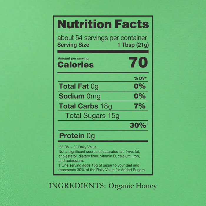 Nature Nate's 100% Organic Pure Raw and Unfiltered Honey 40 oz.