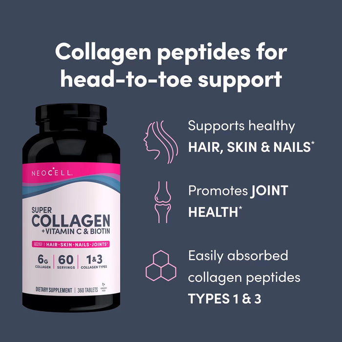 NeoCell Super Collagen + Vitamin C and Biotin Tablets 360 ct.