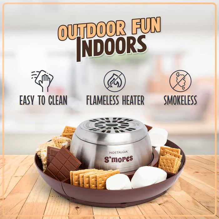 Nostalgia Indoor Electric Stainless Steel S'mores Maker