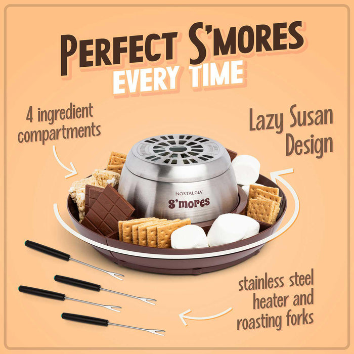 Nostalgia Indoor Electric Stainless Steel S'mores Maker