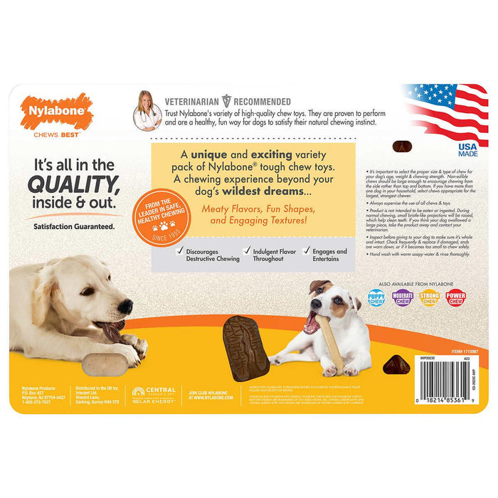 Nylabone Tough Dog Chew Variety Pack, 3-count