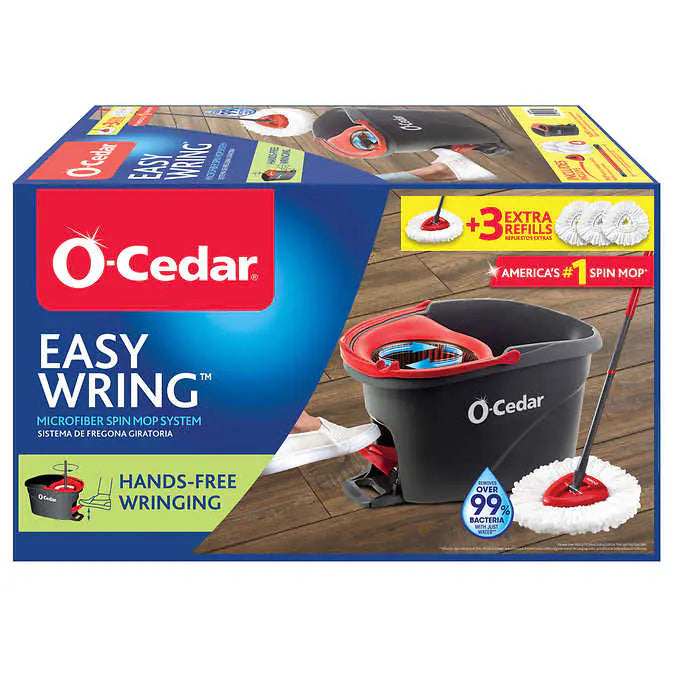 O-Cedar EasyWring Spin Mop and Bucket System with 3 Refills