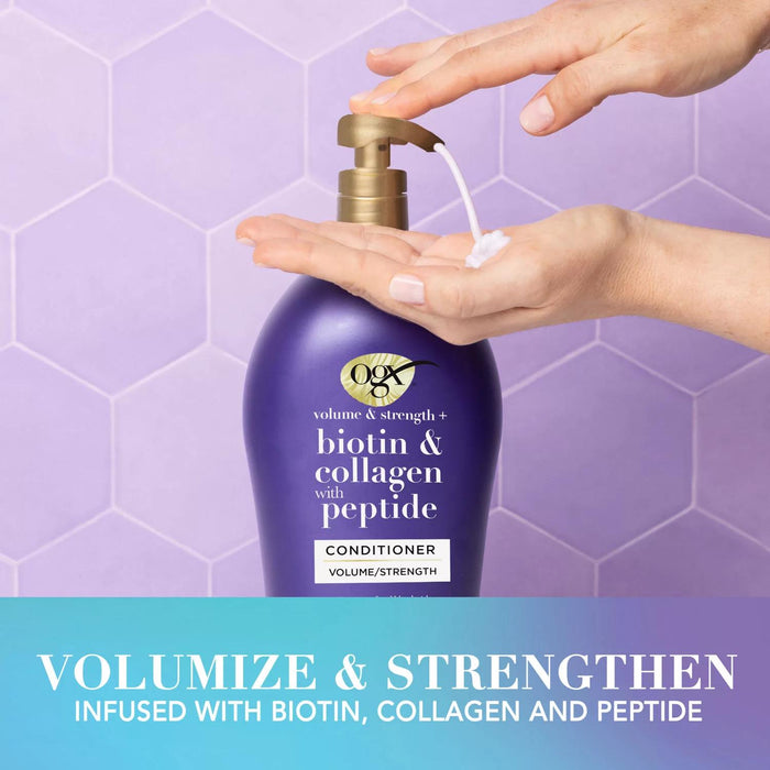 OGX Volume and Strength + Biotin and Collagen Conditioner, 40 fl. oz.