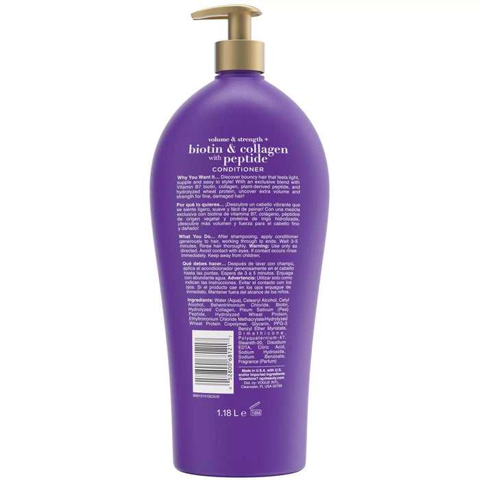 OGX Volume and Strength + Biotin and Collagen Conditioner, 40 fl. oz.