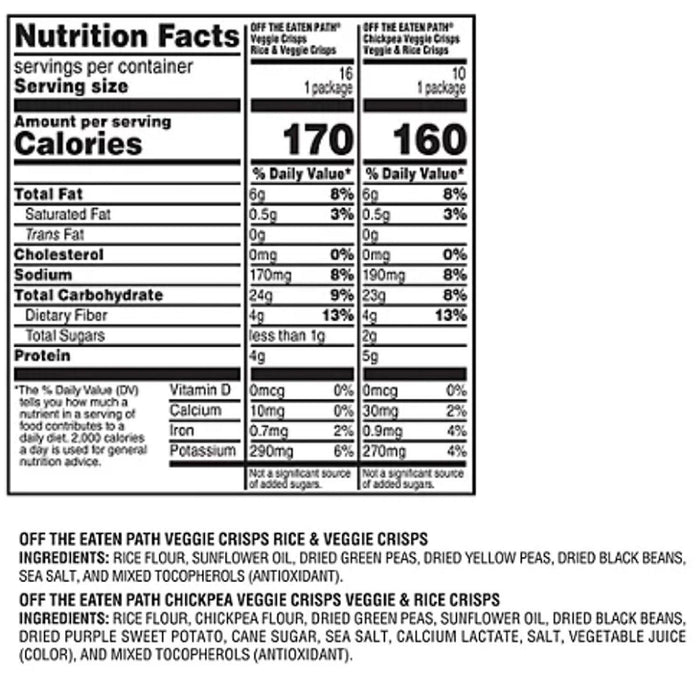 Off The Eaten Path Variety Pack Veggie Crisps, 1.25 oz., 26 pk.