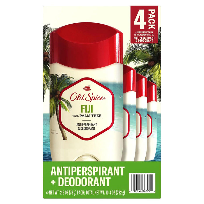 Old Spice Fiji with Palm Tree, Antiperspirant and Deodorant, 2.6 oz., 4 pk.