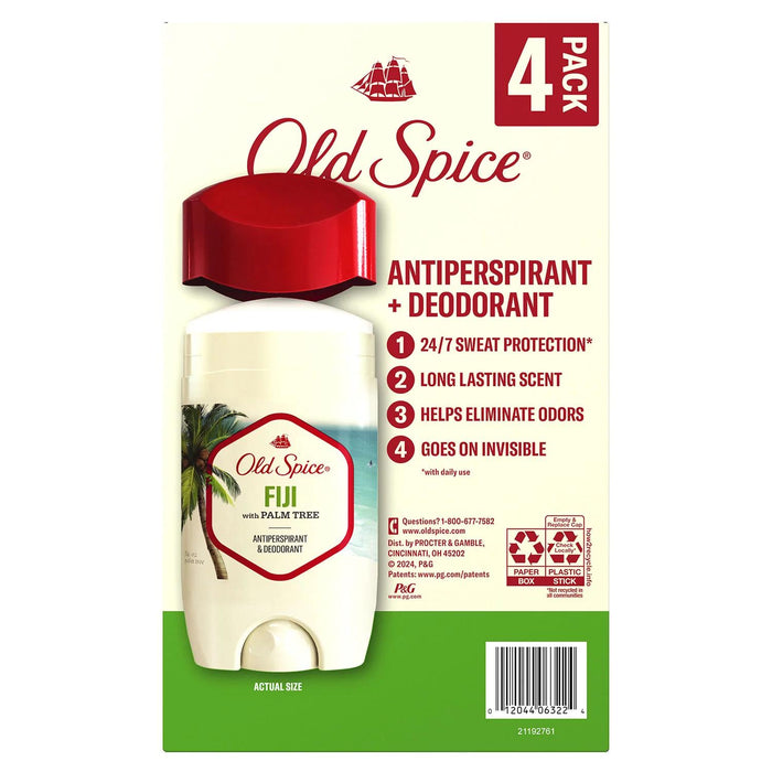 Old Spice Fiji with Palm Tree, Antiperspirant and Deodorant, 2.6 oz., 4 pk.