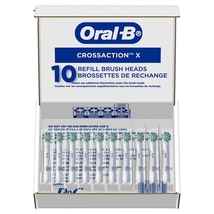 Oral-B Cross Action Replacement Electric Toothbrush Heads, 10-count
