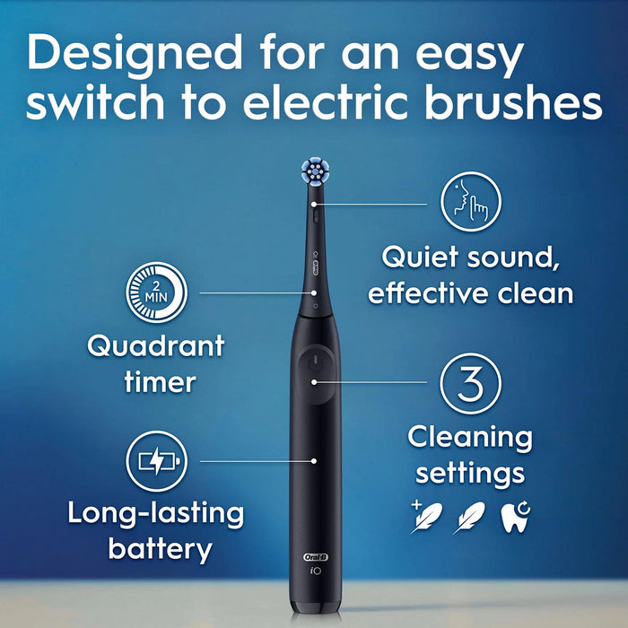 Oral-B iO Series 2 Electric Toothbrush, Pure White and Night Black, 2pk., 3 Brush Heads