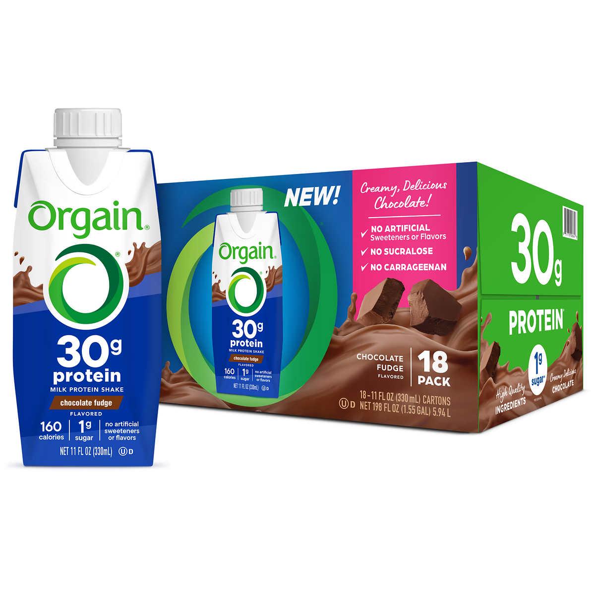 Orgain 30g Milk Protein Shake, Fruity Cereal, 11 fl oz, 18-pack