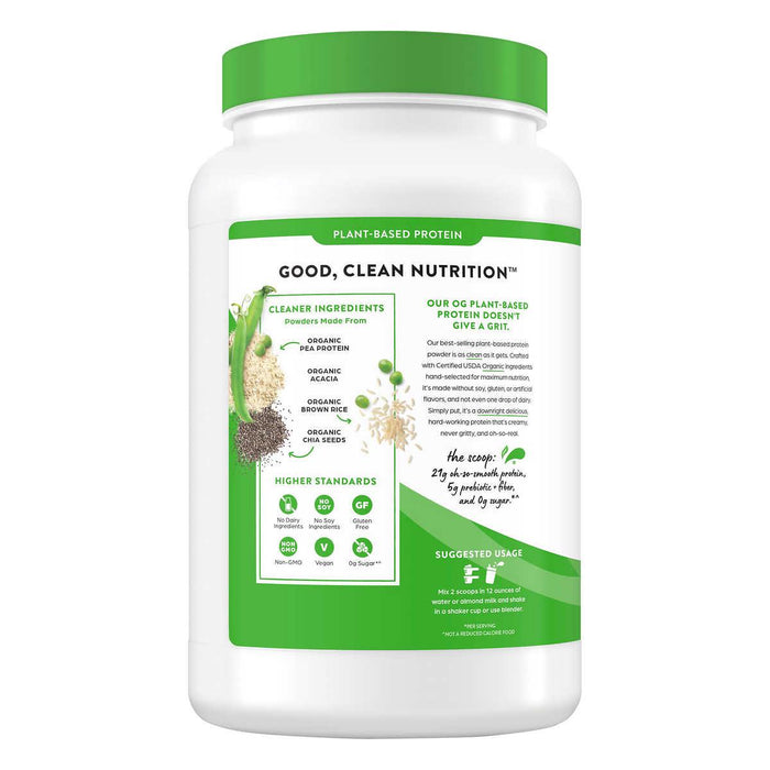 Orgain USDA Organic Plant Protein Powder, Vanilla Bean, 2.74-pounds