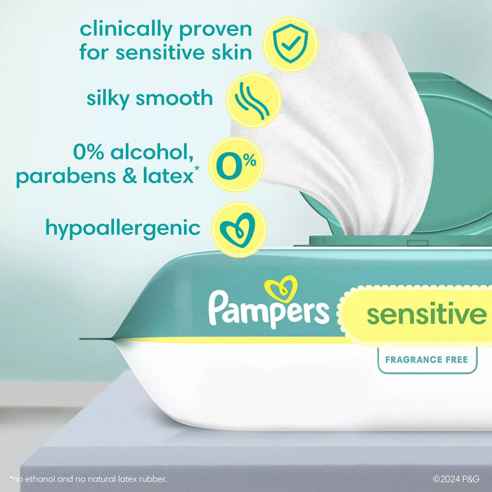 Pampers Sensitive Baby Wipes, Fragrance Free, 16 pks., 896 wipes