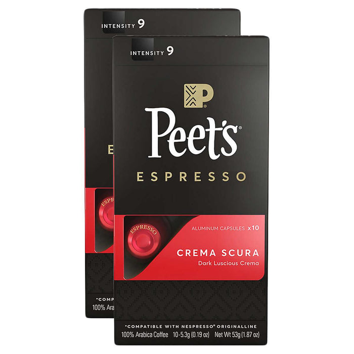 Peet's Coffee Nespresso Compatible Aluminum Capsules, 80-count