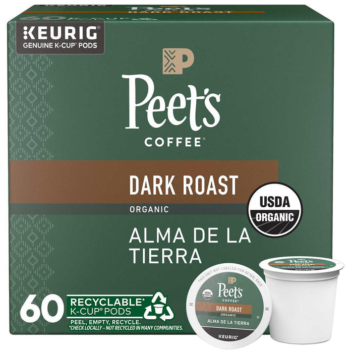 Peet's Coffee Organic Alma De La Tierra K-Cup Pod, 60-count