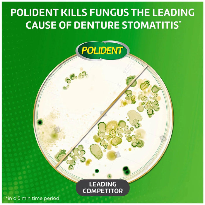 Polident 3-Minute Triple-Mint Antibacterial Denture Cleanser, Effervescent Tablets, 120 ct., 2 pk.