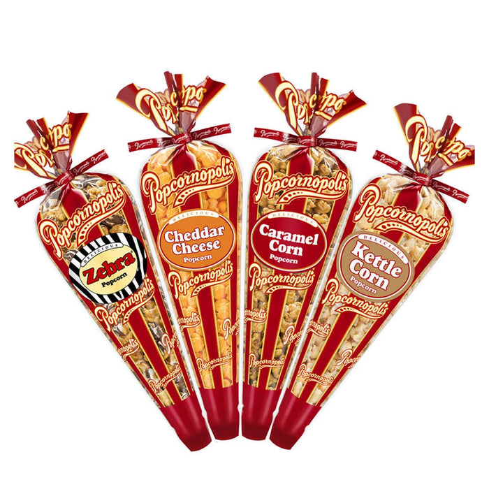Popcornopolis Ultimate Classic Assorted Tall Cones, Variety, 24-Count