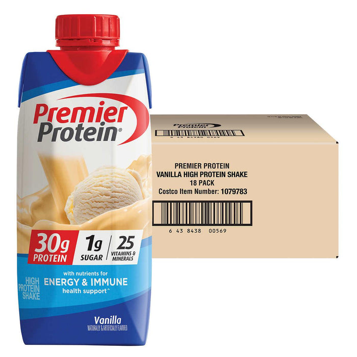 Premier 30g Protein High Protein Shakes, Vanilla, 11 fl oz, 18-pack