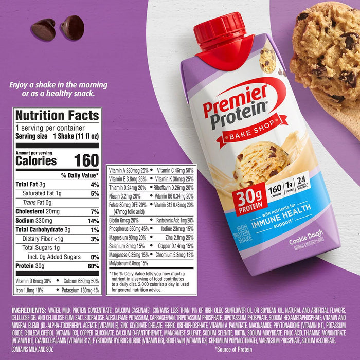 Premier Protein 30g High Protein Shake, Cookie Dough, 11oz., 15 pk.