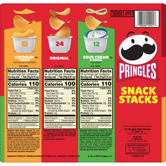 Pringles Snacks Stacks, Variety Pack Chips, 48 pk.