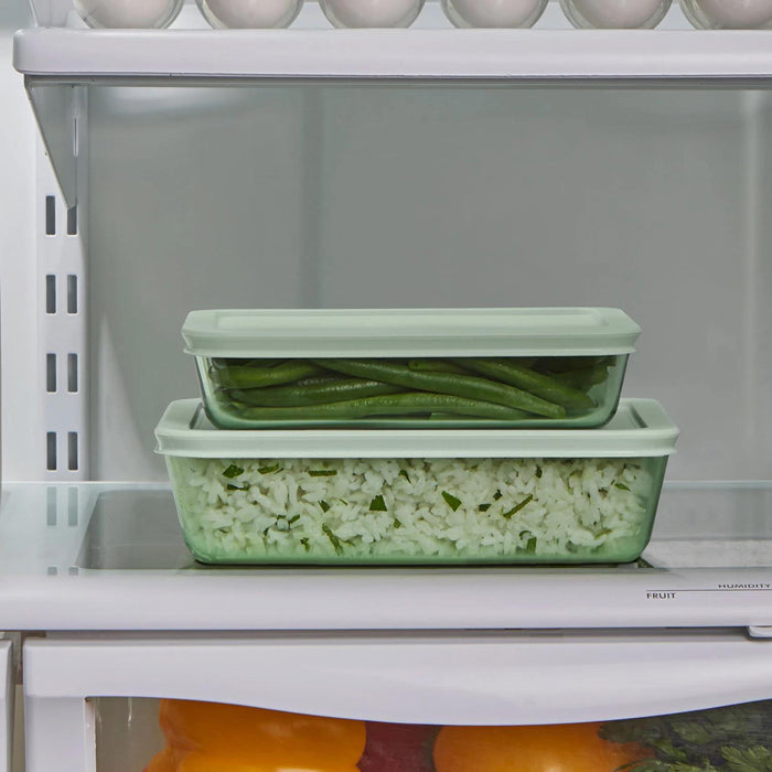 Pyrex Simply Store Tinted 12-Piece Glass Food Storage Container Set, Green and Blue
