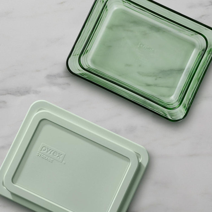 Pyrex Simply Store Tinted 12-Piece Glass Food Storage Container Set, Green and Blue