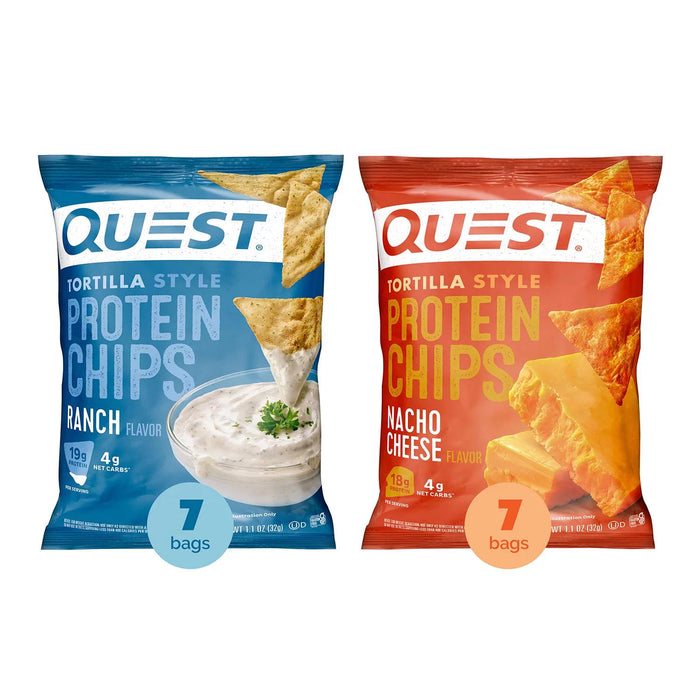 Quest Tortilla Chips Variety Pack, Nacho Cheese and Ranch, 14 ct.