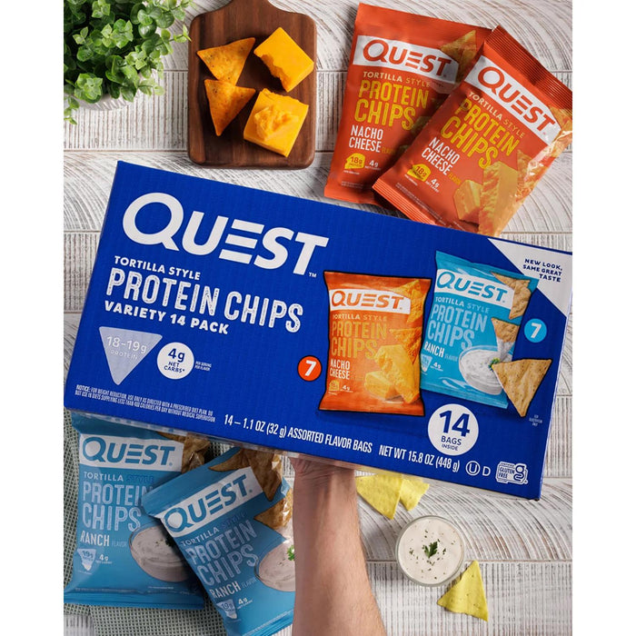 Quest Tortilla Chips Variety Pack, Nacho Cheese and Ranch, 14 ct.