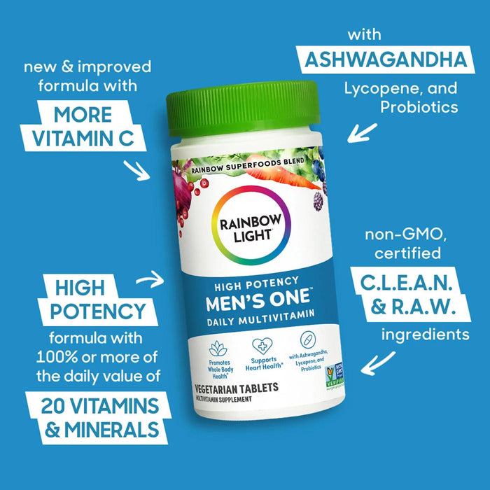Rainbow Light Men's One Multivitamin Tablet Plus Superfoods and Probiotics 180 ct.