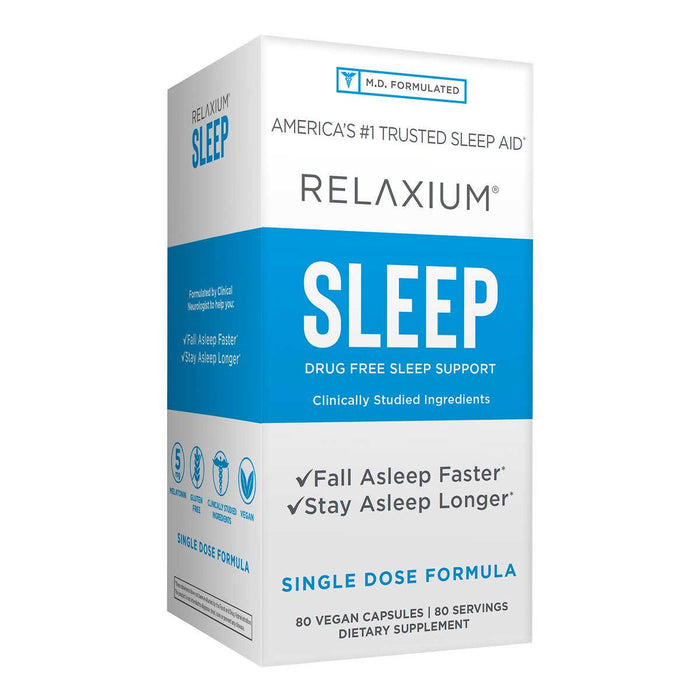Relaxium Sleep, Drug Free Sleep Support, 80 Vegan Capsules